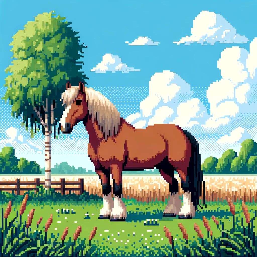 a horse, pixel art